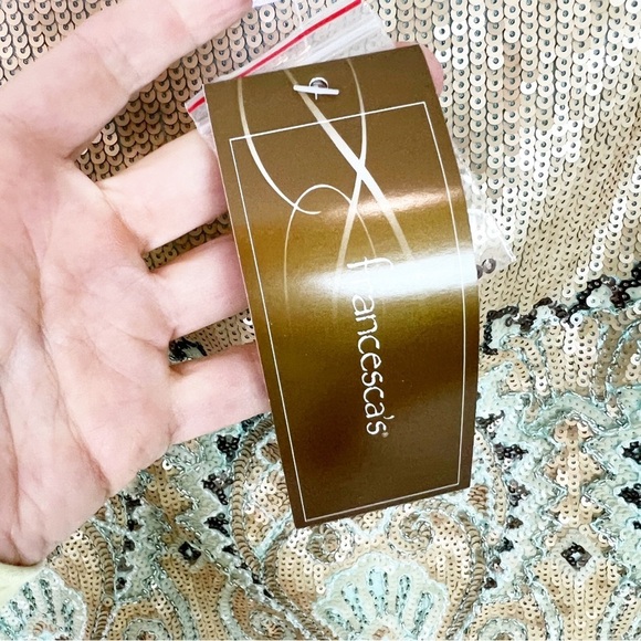 ALYA FRANCESCAS GOLD GREEN SEQUIN MINI SKIRT WOMENS SZ SMALL NEW - Picture 4 of 6